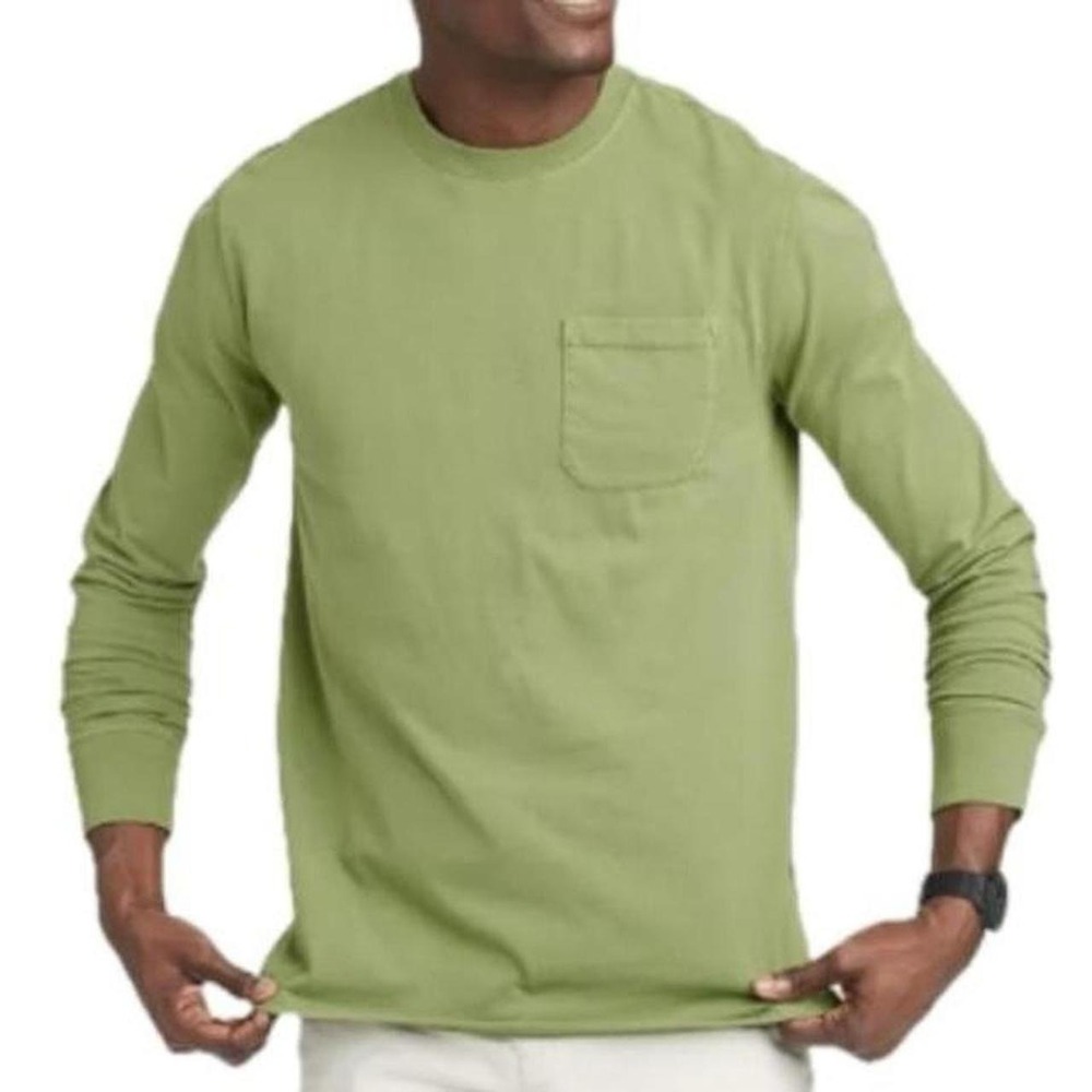 Goodfellow & Co Men's Green Long Sleeve Pocket T-Shirt